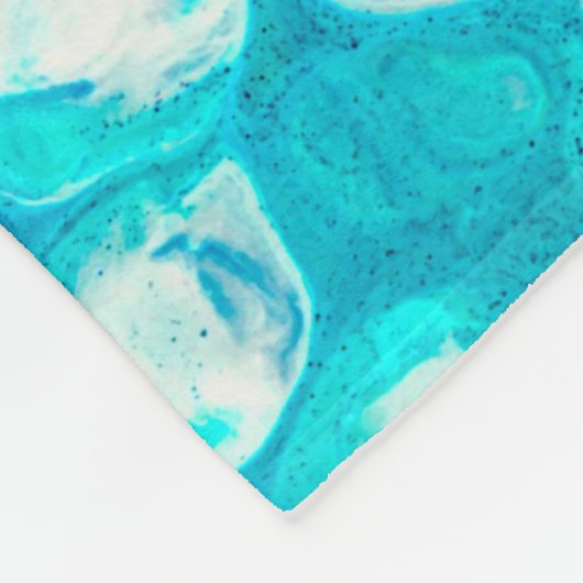 Couverture Polaire Texture de marbre liquide bleu (Coin)