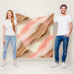 Couverture Polaire Texture de marbre organique avec terre brûlée et o