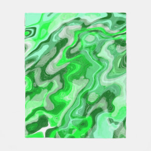 Couverture Polaire Texture de marbre vert émeraude peinture liquide a