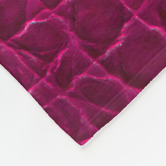 Couverture Polaire Texture de peau de crocodile rose (Coin)
