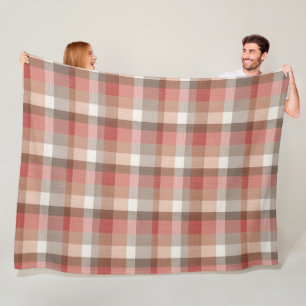 Couverture Polaire Texture de tissu à carreaux rustique chaud en cora