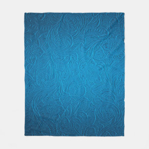 Couverture Polaire Texture en cuir bleu