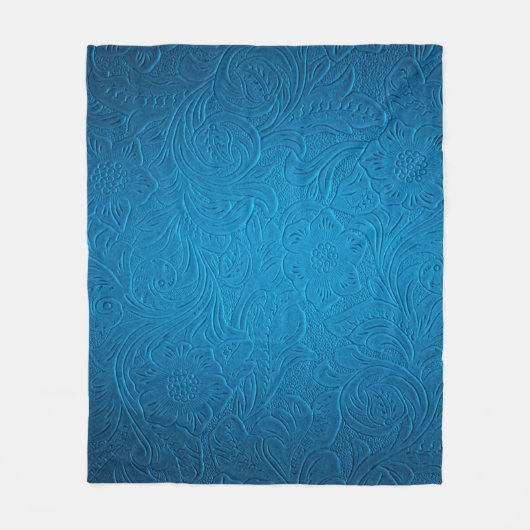 Couverture Polaire Texture en cuir bleu (Devant)