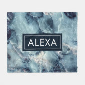 Couverture Polaire Texture en faux marbre bleu-gris (Devant (Horizontal))