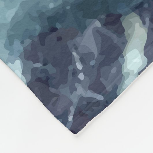 Couverture Polaire Texture en faux marbre bleu-gris (Coin)