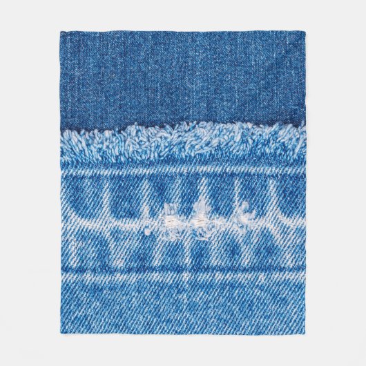 Couverture Polaire Texture en jean bleu (Devant)