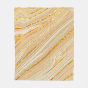 Couverture Polaire Texture en marbre doré