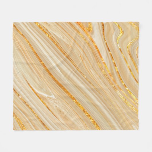 Couverture Polaire Texture en marbre doré (Devant (Horizontal))