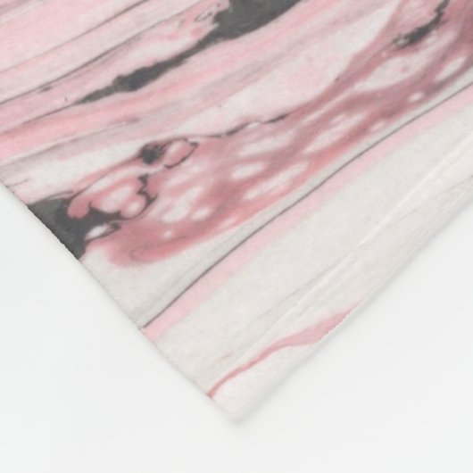 Couverture Polaire Texture en marbre rose et noir. Retour abstrait mo (Coin)