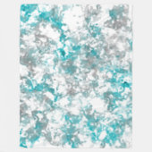 Couverture Polaire texture gris turquoise et marbre blanc (Devant)