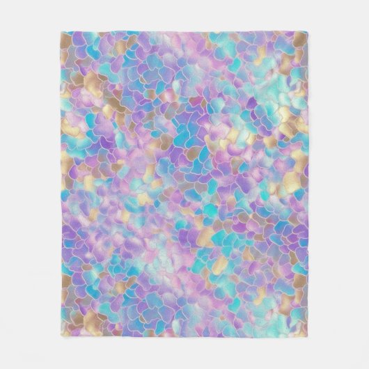 Couverture Polaire Texture holographique colorée (Devant)