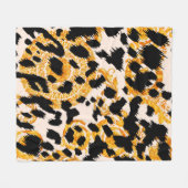 Couverture Polaire Texture léopard avec motif baroque or (Devant (Horizontal))