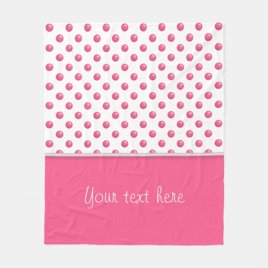 Couverture Polaire Texture rose de pois abstrait. Texte (Devant)