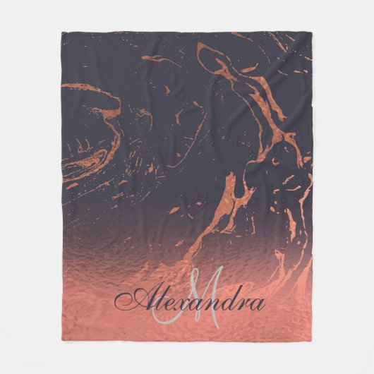 Couverture Polaire Texture rose en marbre (Devant)