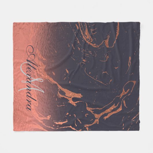 Couverture Polaire Texture rose en marbre (Devant (Horizontal))