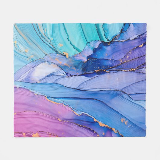 Couverture Polaire Textures fluides, art abstrait de luxe. (Devant (Horizontal))