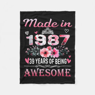 Couverture Polaire &#; th Birthday Made In 1987 &#;  Years Of Being A
