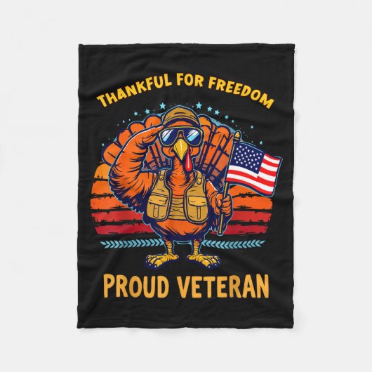 Couverture Polaire Thankful For Dom Proud Veteran Patriotic Thanksgiv (Devant)