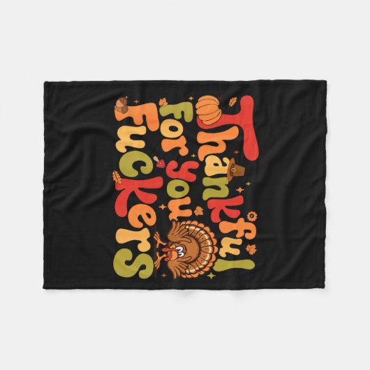 Couverture Polaire Thankful For You Forers Funny Thanksgiving Turkey (Devant (Horizontal))