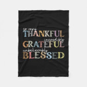 Couverture Polaire Thankful Grateful Blessed Thanksgiving Autumn Fall (Devant)