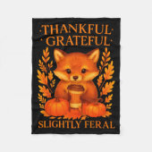 Couverture Polaire Thankful Grateful Slightly Feral Funny Raccoon Tha (Devant)