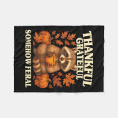 Couverture Polaire Thankful Grateful Somehow Feral Funny Raccoon Autu (Devant (Horizontal))