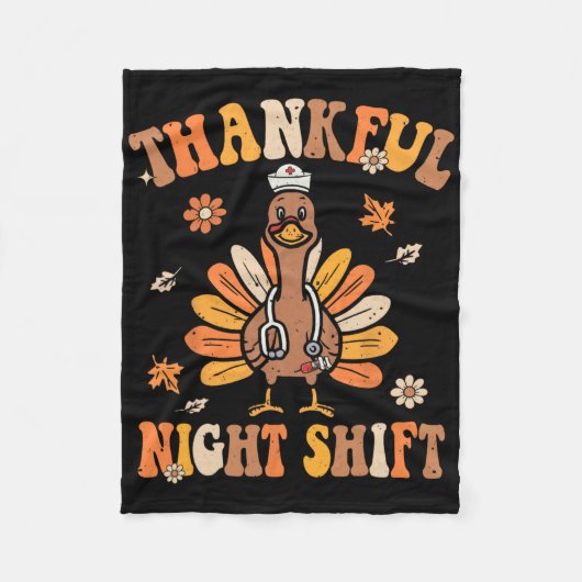 Couverture Polaire Thankful Night Shift Nurft Super Thanksgiving Tur (Devant)