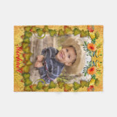 Couverture Polaire Thankgiving Automne Maple Leaf et Sunflower (Devant (Horizontal))