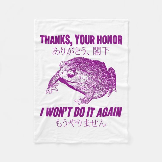 Couverture Polaire Thanks Your Honor I Won't Do It Again Frog  (Devant)
