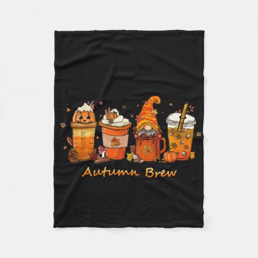 Couverture Polaire Thanksgiving Automne Brew Automne Café Citrouille  (Devant)