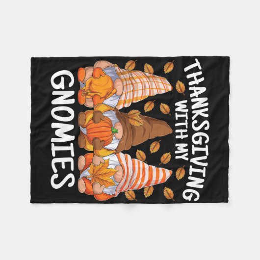 Couverture Polaire Thanksgiving Avec Mes Gnomes Automne Gnome Automne (Devant (Horizontal))