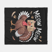 Couverture Polaire Thanksgiving Chat Funny Fake Chat Meow Thanksgivin (Devant (Horizontal))