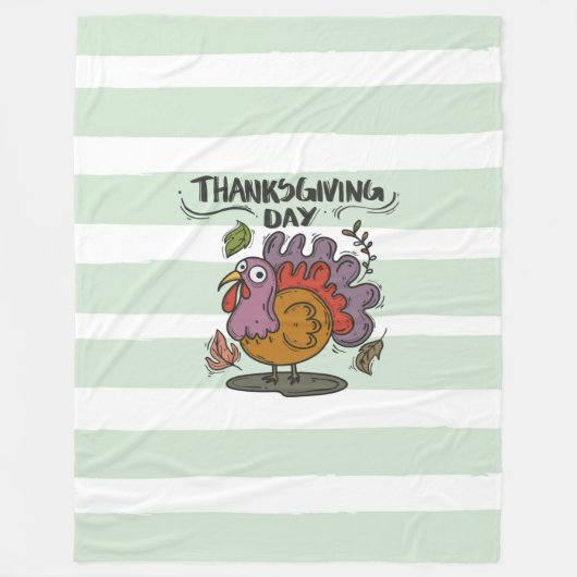 Couverture Polaire Thanksgiving Day Turkey Art - Classique automne (Devant)
