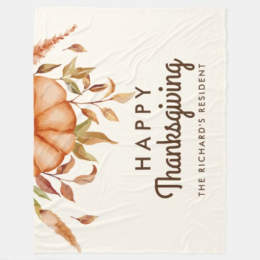 Couverture Polaire Thanksgiving Dîner Invitation Boho Theme (Devant)