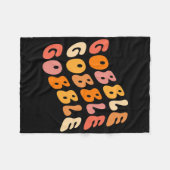 Couverture Polaire Thanksgiving Gobble Script Groovy Style Thankful F (Devant (Horizontal))