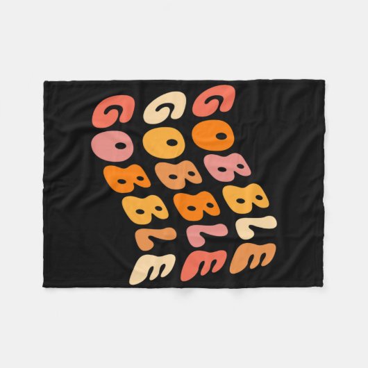 Couverture Polaire Thanksgiving Gobble Script Groovy Style Thankful F (Devant (Horizontal))