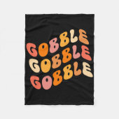 Couverture Polaire Thanksgiving Gobble Script Groovy Style Thankful F (Devant)