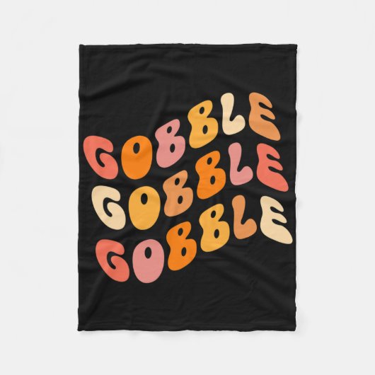 Couverture Polaire Thanksgiving Gobble Script Groovy Style Thankful F (Devant)