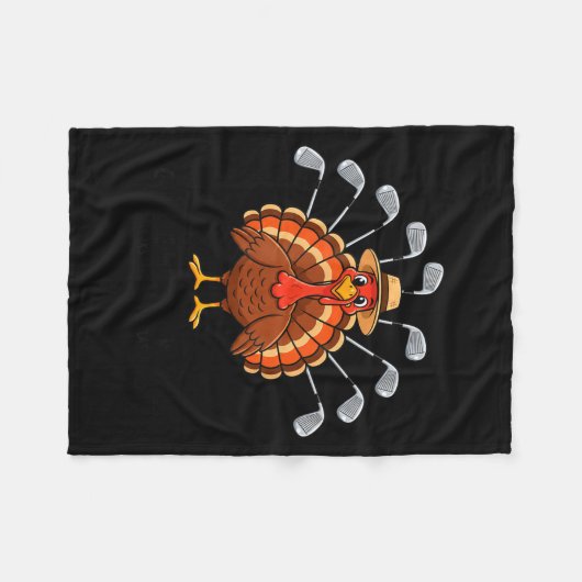 Couverture Polaire Thanksgiving Golf Turkey Funny Turkey Day Golf Cli (Devant (Horizontal))