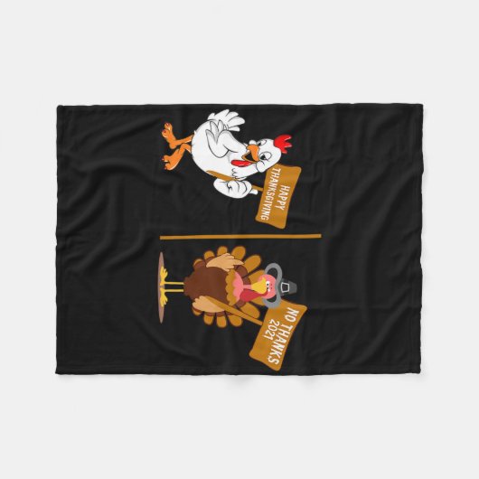 Couverture Polaire Thanksgiving Turkey No Thanks Grumpy Halloween Fun (Devant (Horizontal))