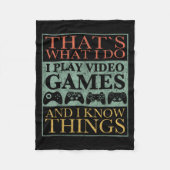 Couverture Polaire That's What I Do Game Funny Video Games Gift Tee  (Devant)
