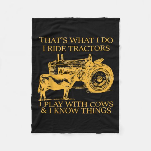 Couverture Polaire That's What I Do I Ride Tractors I Play With Cows  (Devant)
