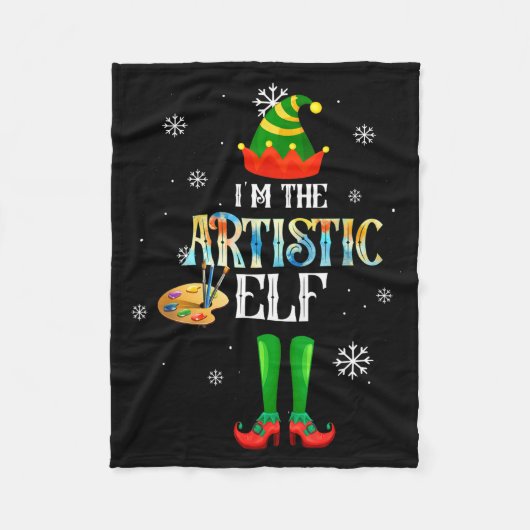 Couverture Polaire The Artistic Elf Squad Elf Family Christmas Pajama (Devant)