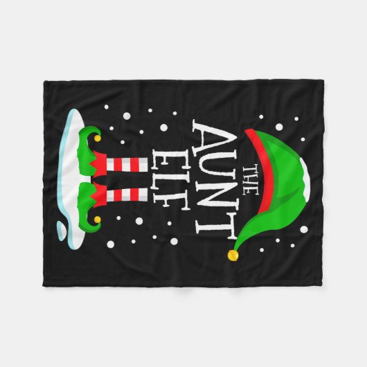 Couverture Polaire The Aunt Elf Christmas Family Matching Xmas Auntie (Devant (Horizontal))