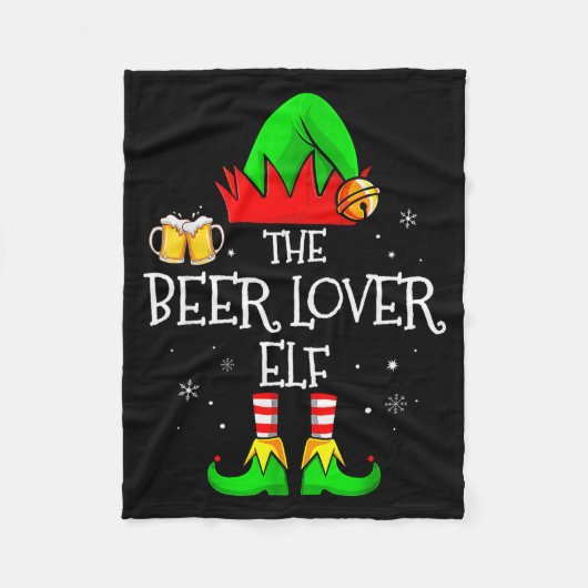 Couverture Polaire The Beer Lover Elf Matching Family Christmas Drink (Devant)