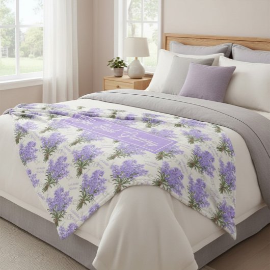 Couverture Polaire The Best Granny Lavender Floral Cozy Fleece Blanke