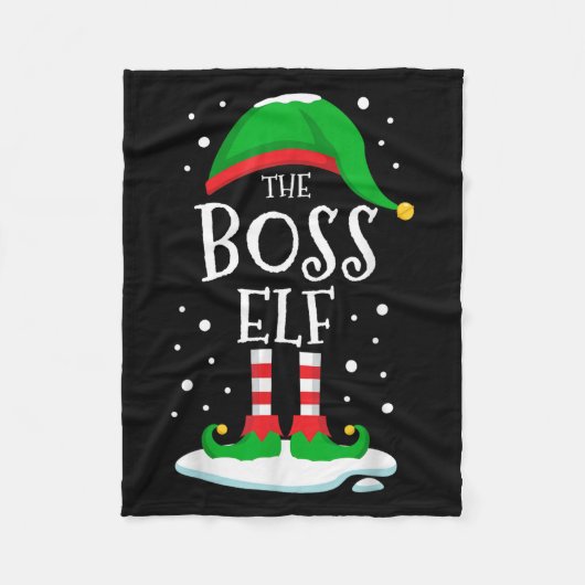 Couverture Polaire The Boss Elf Christmas Family Matching Xmas Group (Devant)