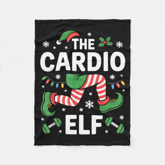 Couverture Polaire The Cardio Elf Funny Fitness Christmas Gym Workout (Devant)