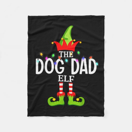 Couverture Polaire The Dog Dad Elf Christmas Matching Pajamas Men Wom (Devant)