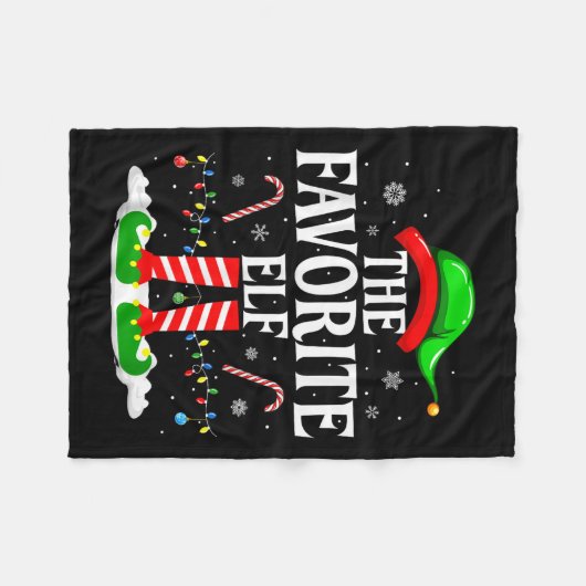 Couverture Polaire The Favorite Elf Funny Xmas Matching Family Christ (Devant (Horizontal))
